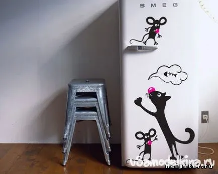 Cat pentru decorarea frigider de hârtie autocolantă (frigider) Cat pentru decorarea frigider de hârtie autocolantă