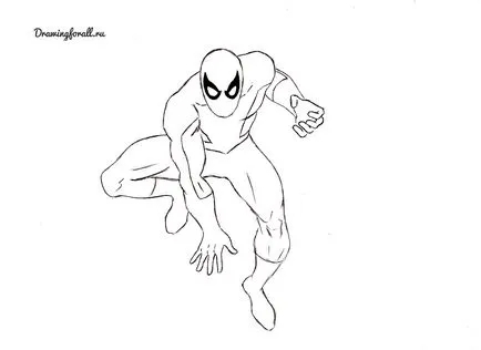 Cum de a desena Spiderman în etape (o linie trebuie să fie amplasate) Cum de a desena Spiderman în etape