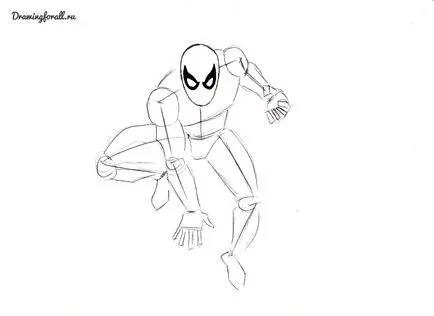 Cum de a desena Spiderman în etape (pas cu pas) Cum de a desena Spiderman în etape