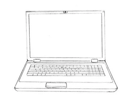Cum de a desena un calculator laptop în etape creion