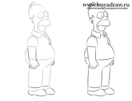 Cum de a desena un creion Simpsons etape