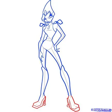 Cum de a desena un desen animat Tecna etape winx