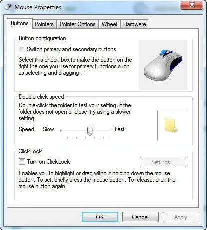 Cum se configurează mouse-ul peste Windows 7 pe laptop și PC