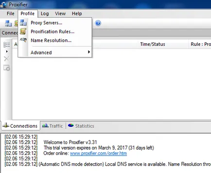Cum se configurează pas cu pas instrucțiunile programului Proxifier