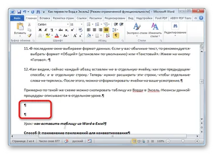 Cum de a converti Word în Excel