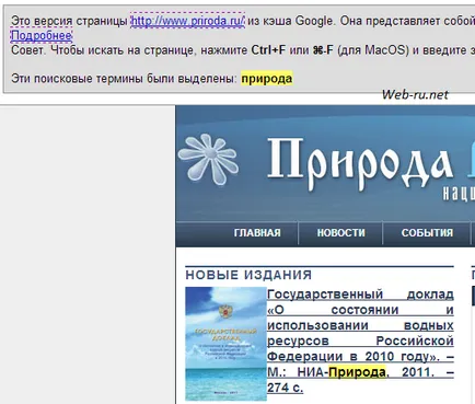 Cum pentru a vedea site-ul paginii cache în Google, Yandex, bing și (pagina cache) Cum pentru a vedea site-ul paginii cache în Google, Yandex, bing și