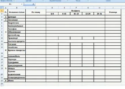 Cum de a păstra bugetul familiei - pastrarea foi de calcul Excel, notebook-uri, etc.