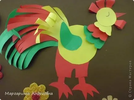 Cum de a face aplicații din hârtie - Cocoșul de pui - (pentru scanduri de copii (aplicații) Cum de a face aplicații din hârtie - Cocoșul de pui - (pentru scanduri copii