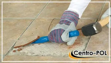 Scoaterea gresie vechi de la podea, frumos cuibărit și lupta