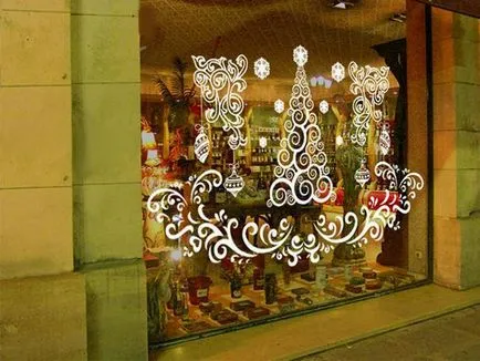 Cum de a decora ferestrele magazinelor și un nou 2018 (50 de fotografii idei)