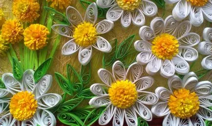 Pictura „Daisy fermecător“, în tehnica „Quilling“