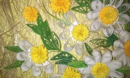 Pictura „Daisy fermecător“, în tehnica „Quilling“