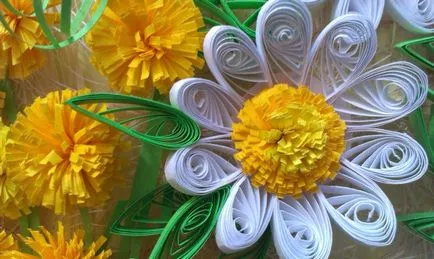 Pictura „Daisy fermecător“, în tehnica „Quilling“