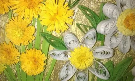 Pictura „Daisy fermecător“, în tehnica „Quilling“