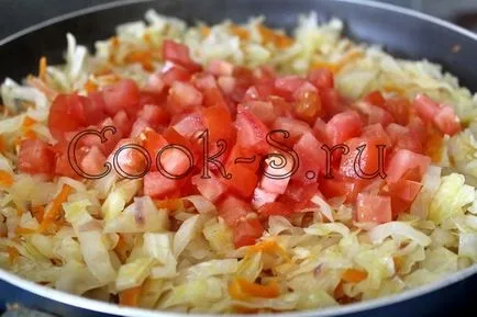 tocană de varza cu rosii - un pas cu pas reteta cu fotografii, preparate din legume (varză înăbușită tomate) tocană de varza cu rosii - un pas cu pas reteta cu fotografii, feluri de mâncare de legume