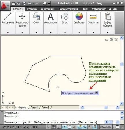 Echipe diviza și uni pentru autocad polyline