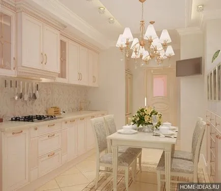 Bucataria in mobilier bej si decor, alegerea unei culori și stil adecvat (de culoare) Bucataria in mobilier bej si decor, alegerea unei culori și stil adecvat