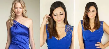Machiaj pentru rochie albastră pentru ochi verzi, albastru și maro pentru blonde și brunete