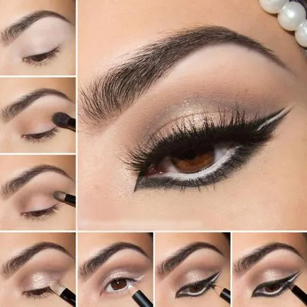 ochi de pisică make-up pas cu pas fotografii (maro) Ochi de pisică make-up pas cu pas fotografie