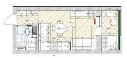 Noi idei pentru bucătărie în studio - plan de fotografie 77 fotografie