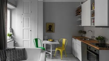 Noi idei pentru bucătărie în studio - plan de fotografie 77 fotografie