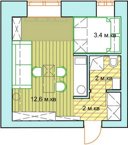 Noi idei pentru bucătărie în studio - plan de fotografie 77 fotografie