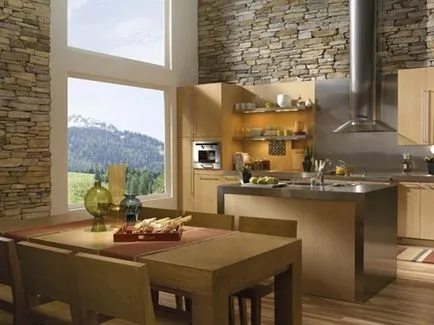 Decorarea pereții bucătăriei cu piatra decorativa cu propriile lor mâini, portal de construcție