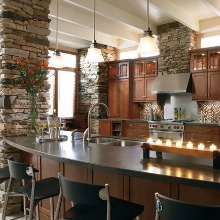 Decorarea pereții bucătăriei cu piatra decorativa cu propriile lor mâini, portal de construcție