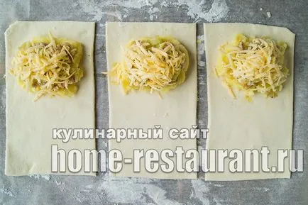 Chiftelele din foietaj cu brânză, carne de pui și cartofi (brut) Torte foetaj cu brânză, carne de pui și cartofi