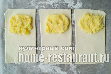 Chiftelele din foietaj cu brânză, carne de pui și cartofi (test) Torte foetaj cu brânză, carne de pui și cartofi