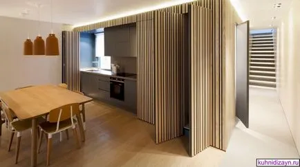 plan de bucătărie într-un apartament studio - modul de a face 25 fotografii