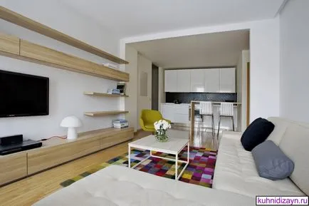 plan de bucătărie într-un apartament studio - modul de a face 25 fotografii