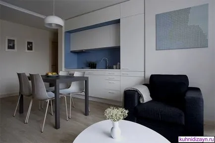 plan de bucătărie într-un apartament studio - modul de a face 25 fotografii