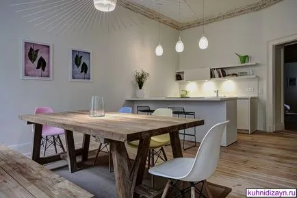 plan de bucătărie într-un apartament studio - modul de a face 25 fotografii