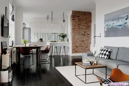 plan de bucătărie într-un apartament studio - modul de a face 25 fotografii