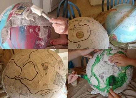 Hack pe glob lecție de geografie, papier-mache
