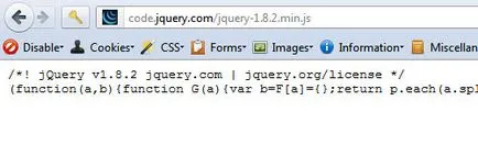 Conectarea bibliotecii jquery