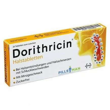 Preparate grup medicamente pentru tratamentul afecțiunilor gâtului