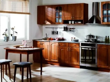 Dispunerea mobilierului în bucătărie ca proiectele potrivite, opțiuni, exemple foto parcelelor.LI_END (foto) Dispunerea de mobilier în bucătărie și dreptul de proiecte, opțiuni, exemple de fotografii zonarea