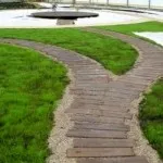 Cărări de grădină din lemn (35 poze), placi, piatra, beton si pavaj din plastic cu mâinile ce