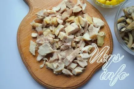 Salata cu pui si ciuperci reteta de conserve cu fotografie (salata) Salata cu reteta de pui și ciuperci conservate cu o fotografie