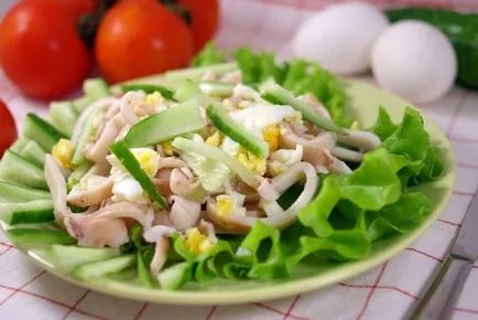 Salata de calmari cu retete de castravete și ou întruchipările (squid) salata Calamar cu opțiuni de castraveți și ouă rețete