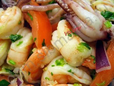 Salata verde fructe de mare (fara maioneza) (se toarna ulei de masline) Salata verde fructe de mare (fara maioneza)