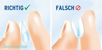 Cum de a determina partea dreapta a lentilei de contact care, dacă va pune pe partea greșită