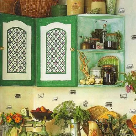 Cum să actualizați mobilierul vechi în bucătărie cu mâinile lor pictura, decorare, rattan, lipire,