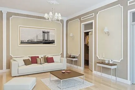 Muluri în interior pentru a separa tapet ca lipici pe perete, decorarea și foto este împărțit