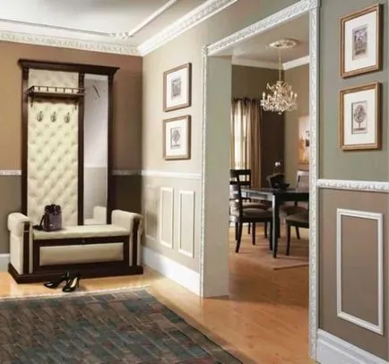 Muluri în interior pentru a separa tapet ca lipici pe perete, decorarea și foto este împărțit