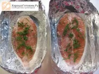 Somon, la cuptor cu brânză și roșii - bine (în cuptor pentru o masă festivă pentru copii la femeile gravide și mamele care alăptează dietă alimentară oaspeții neașteptate cina de familie principale legume masă de pește somon pm) Somon, la cuptor cu brânză și roșii - bună