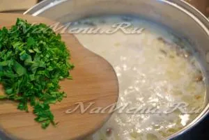 Brânză cu reteta supa de ciuperci cu brânză topită (pătrunjel) Supa de ciuperci cu brânză, o rețetă cu brânză topită
