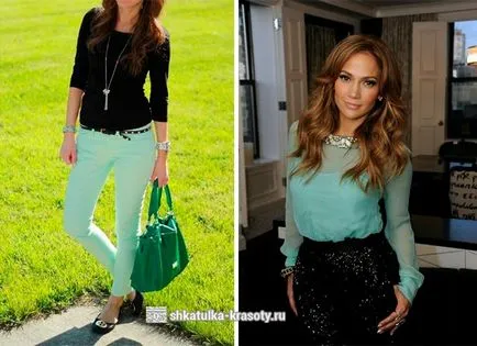 Combinația de culori în haine de menta - 200 fotografii, Beauty Box (ce să poarte culoarea mentei) Combinația de culori în haine de menta - 200 fotografii, Beauty Box